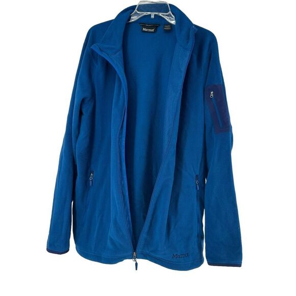 Marmot Fleece Jacket Mens Size XL Blue Full Zip Outdoor Gear Polartec Classic - Picture 7 of 8